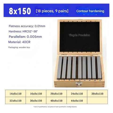 No Sweat Boss Level Dead On Accurate Hardened Steel Parallel Machining Blocks For Cnc Milling Router Table And Garage Setup Go To Tool Kit With Nine Pairs in a wooden box.