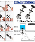 Universal Toilet Tank To Bowl Bolt Repair Kit Four Piece Solid M8 Silver Hardware installation steps diagram for 2-piece toilets.