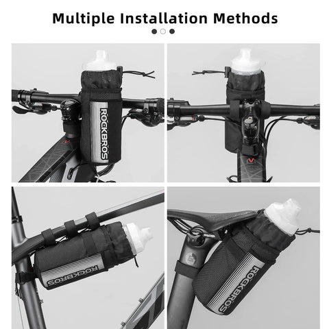 Bike Water Bottle Holder Bag With Insulated Stem Bag 1L Capacity Mounts On Handlebar Or Stem Ideal For Mountain And Road Bikes