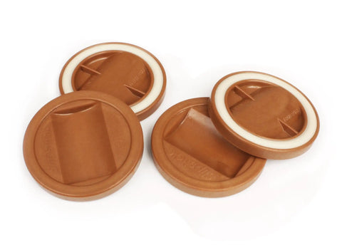 Large Caramel Caster Cups For 2 Inch Wheels Up To 2-1/4 Inch Wide Bed Roller And Furniture Gripper Caps Set Of 4 Non Slip Floor Protection