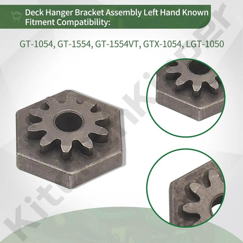 Left Hand Deck Hanger Bracket Assembly And Deck Adjustment Heavy Duty Gear Kit For Cub Cadet MTD Troy Bilt Craftsman Tractors Replacement Models 683-0254B-4021 683-0254B-0637 917-04074 747-1116