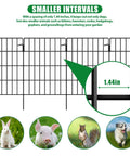 30 Pack Decorative Garden Fence Panels Set For Yard And Garden, 32.5 Ft Of Coverage, 17 Inch High Panels, 13 Inch Wide Each, 1.44 Inch Gap shown