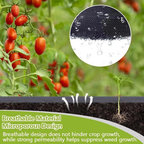 Heavy Duty Weed Barrier Landscape Fabric Pro Grade 4 Ft By 100 Ft Ground Cover with microporous design in garden setting.
