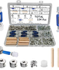 Cam Locks For Furniture 124 Pcs 3 In 1 Eccentric Wheel Hardware With Nuts And Screws For Dresser Cabinet Assembly Kit