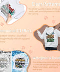 Collage of Six Pack Funny Sarcastic Quote Iron On Transfers for DIY Clothing, showing clear patterns and waterproof durability on shirts