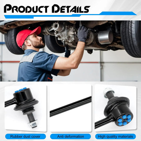 Mechanic working under car with 2 Piece Front Sway Bar Link Kit For Honda Civic 2012 2015 And Acura ILX 2013 2022 Replace K750604 K750605