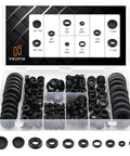 Assorted Rubber Grommets Kit For Wiring, 188 Pieces in box, Eight Common Sizes Including 1/4 Inch to 1 Inch for cables.