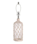 Captain Table Lamp With Clear Textured Glass And Rope Wrap Finish, 30 Inch Height, Nautical End Table Lighting without shade