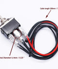Close-up of Beefy Three Pack Latching DPDT Toggle Switches 6 Pin 3 Position On Off On with 6.3mm terminal wires for marine use.