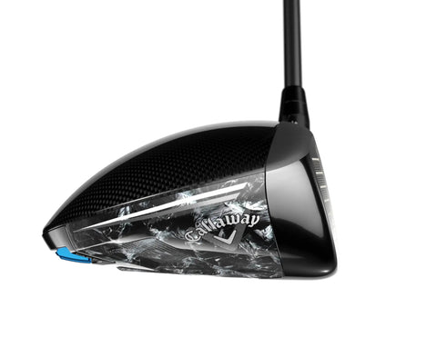 Side view of Paradym AI Smoke Max Left Handed Driver 10.5 Degree Graphite Regular Shaft with adjustable perimeter weighting