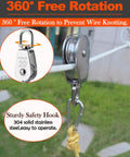 5 Pack M20 Stainless Steel Single Pulley Block Set 304 Grade Lifting Swivel Pulleys With 360 Degree Rotation For Hoisting Heavy Duty Wire Rope System Built To Last Rust Resistant Durable Crane Pulley, 304 stainless steel pulley with rope