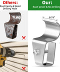 Comparison of Heavy Duty Stainless Steel Vinyl Siding Hooks 30 Pack No Drill Exterior Camera Mounts with rusted and non-rusted versions.