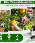 8.5 Inch Pro Grade Garden Shears With SK5 Steel Blades Heavy Duty Hedge Clippers For Pruning and Yard Work Display