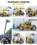Heavy Duty Telescopic Handler Forklift Featuring Nineteen Meter Intelligent Boom Extension And Integrated Load Moment Indicator Crew Approved Workhorse For Tough Job Sites in various angles.