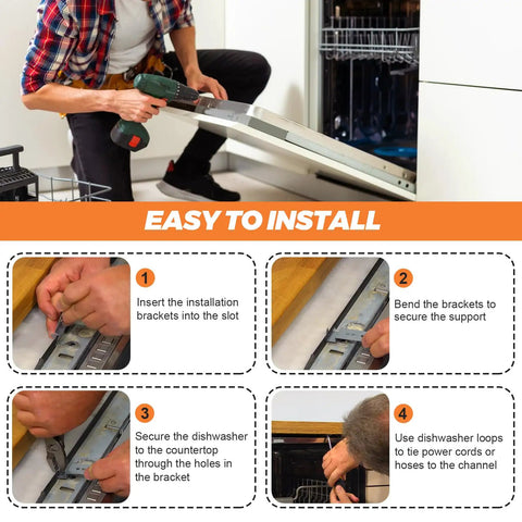 Installation guide for Under Counter Dishwasher Mounting Bracket Kit 2 Pack Replacement Fits LG Samsung GE Whirlpool And More