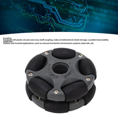58mm Plastic Omni Wheel For Robot Car - Double Row, 360 Degree Rotating Omni Directional Wheel close-up view