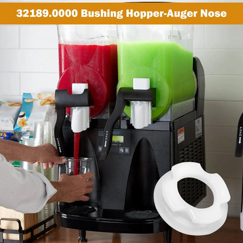 Ultra Plastic Front Auger Nose Bushing Replacement for Beverage Dispensers Hopper Assembly Fits CDS-3 ULTRA-1 ULTRA-2 ULTRA-2A Durable Auger Nose Hopper Bushing Easy Install Long Lasting Performance, white plastic part