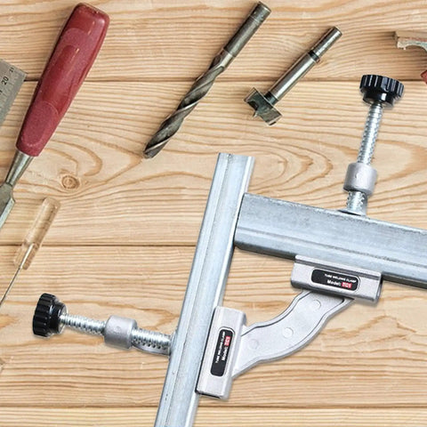 Heavy Duty Right Angle Welding Clamp With Precision Positioning Jig Forged From Cold Rolled Stainless Steel For Rock Solid 90 Degree Alignment on wooden surface with tools