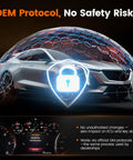 Replacement Key Fob With OBD Remote Start and DIY Keyless Entry for 2015 to 2021 Silverado 1500 Colorado Canyon Sierra Chevy GMC Trucks Easy at Home Programming Save Dealer Fees 1 Set, showcasing secure car surrounded by digital lock and hexagonal shield, emphasizing safety and OEM protocol.