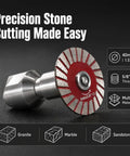 Slick Mini Diamond Saw Blades For Angle Grinder 1.57 Inch 5 Pack 5/8 11 Arbor close-up view with sharp edge for cutting stone.