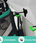 Wall Mounted Golf Bag Rack For Two Bags Space Saving Garage Organizer With Heavy Duty Welded Joints And Locking Bracket in use