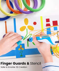 Using 3D pen with 15 Color 1.75Mm 3D Pen Filament Refills Set, 240 Feet Total, includes finger caps and stencil for DIY projects