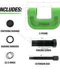 Brake Anchor Pin Press For S Cam Brakes, 10 Ton Heavy Duty Tool For Trailer And Tractor Brake Systems, No Hub Removal