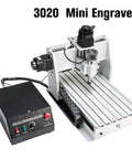 Three Quarter Axis Mini CNC Router with 300mm by 200mm table, CNC Controller Box, 300W Spindle, ideal for home workshops.