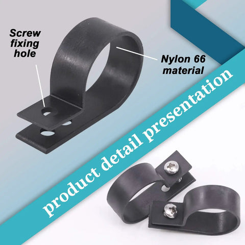 1 Inch Black Nylon R Type Cable Clip Kit With 60 Clips And 60 Screws For Wires Cables Conduits And Cable Management product detail