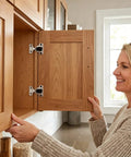 Person installing 8 Pack Cabinet Hinge Replacement Kit For 30.310-11.02, 110 Degree Screw On Compact 33 on kitchen cabinet