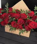 Five Pack Envelope Style Gift Boxes For Flowers And Crafting Parties displaying red roses in cardboard