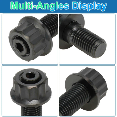 Titanium Alloy Exhaust Manifold Bolt Kit 12 Piece Set M10 X 54mm 1.25 Pitch With Screws Nuts And Washers Anti Corrosion