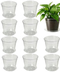 Reusable Flexible Seedling Pots Set Of 10 With Drip Tray, Durable PET Plant Starters for outdoor gardening and potting