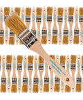 Pro Level 1 Inch Disposable Chip Brushes With Solid Glued Handles For Smooth Paint And Stain Jobs No Sweat Cleanup Perfect For Quick Touch Ups And Fine Trim Work Heavy Duty 36 Pack For Handy Home Projects featuring a variety of chip brushes with natural bristles.