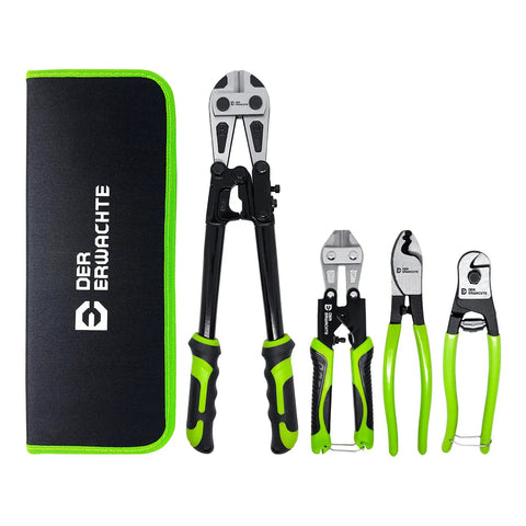 4 Piece Bolt Cutter Set With 14 Inch Heavy Duty Bolt Cutter, 8 Inch Mini Bolt Cutter, 8 Inch Wire Cable Cutter, And 8 Inch Wire Rope Cutter With Carrying Bag