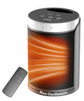 Portable Electric Space Heater With Thermostat And Remote, 1500W PTC Ceramic Quick Heat showing remote control