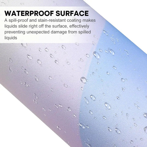 Waterproof surface of Rainbow Cloud Mouse Pad Set With Keyboard Wrist Rest And Mouse Wrist Pad Waterproof Large Desk Pad