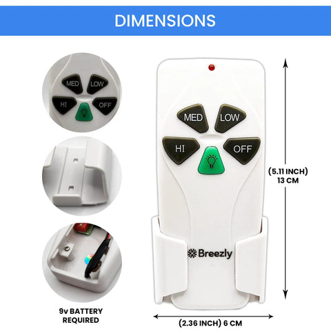 Replacement Ceiling Fan Remote Control With Speed Adjustment And Light Dimming Wall Mount For Harbor Breeze Kichler And Westinghouse Fans Multi Function Controller That Makes Fan Setup A Breeze