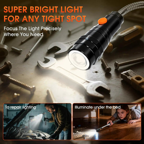 Magnetic Pickup Tool With LED Flashlight And Telescoping Magnet, Extendable Neck For Handywork, A Must Have Gift For Men, Dads, Husbands, Mechanics, And Tech Enthusiasts On Fathers Day, Birthdays Or Christmas