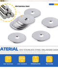 100 Pack M3 x 15mm Large Fender Washers in 304 Stainless Steel, flat washer set shown with durability highlights