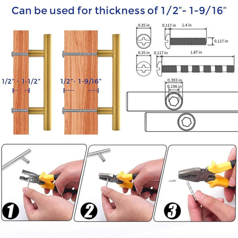 Installation guide for Gold Cabinet Handles Set 30 Pack 5 Inch Brushed Gold Kitchen Cabinet Pulls With 3 Inch Hole Center
