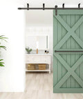 9 Ft Ceiling Mount Sliding Barn Door Hardware Kit For 54 Inch Wide Single Wood Door Built Tough Steel Smooth And Quiet Operation