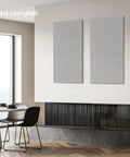 Top Shelf Large Acoustic Panels 2 Pack 48x24 Inches Sound Proof Foam Wall Tiles Heavy Duty Fabric Wrapped mounted in modern interior.