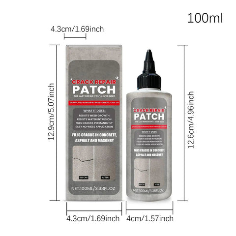 Concrete Crack Filler And Sealant For Driveways And Patios No Mess Waterproof Joint Repair With High Elasticity Expansion Formula 100ml Volume And Self Leveling Agent Weather Resistant Polymer Sealant For Pavement product packaging front view.
