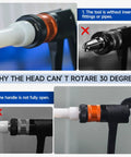 Close-up of a PEX A Expander Tool Kit With Self Rotary Expansion Heads 1/2, 3/4 And 1 Inch Plus PEX Cutter showing tool errors.