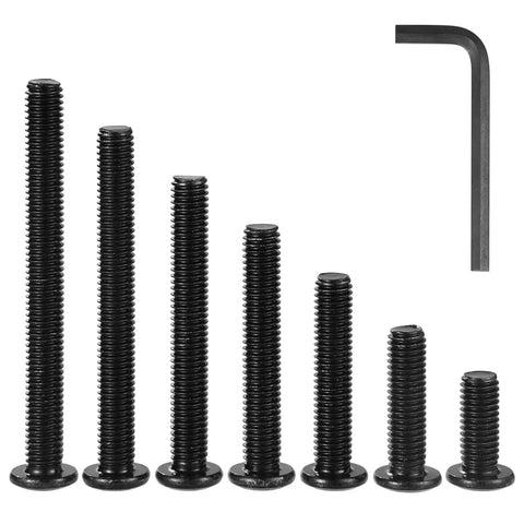 M8 1.25 X 35mm Flat Head Hex Socket Cap Screws, 15 Pack, 304 Stainless Steel Black Oxide, Full Thread, With Hex Spanner