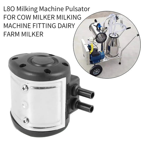 Two Exits Milking Pulsator For Dairy Farms And Milk Plants, Adjustable Pneumatic Milker Pulsator With L80 PA2 Plastic Outlet, Built To Last Plastic And Stainless Steel Build, Easy To Install, Lightweight And Portable, shown with dual outlets