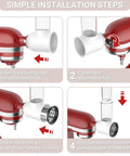KitchenAid Stand Mixer Cheese Grater Slicer Attachment With 3 Blades For Effortless Grating And Slicing In One Pass installation steps