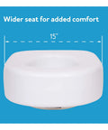 5.5 Inch Toilet Seat Riser For Seniors And Recovery wider 15 inch seat with slip-resistant fit