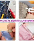 Ultimate 140 Piece Sewing Tool Set With Tomato Pin Cushion Glass Ball Head Pins Self Threading Needles Gourd Shaped Threaders Scissors